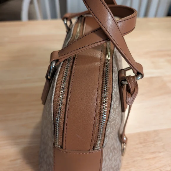DKNY Beige and Brown Patterned Satchel - Picture 3 of 12